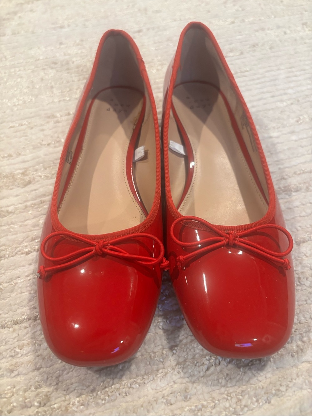 a new day Red Patent Ballet Pumps with Low Heel